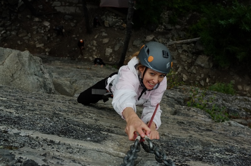 Rock climbing on the granite cliffs of White Pass